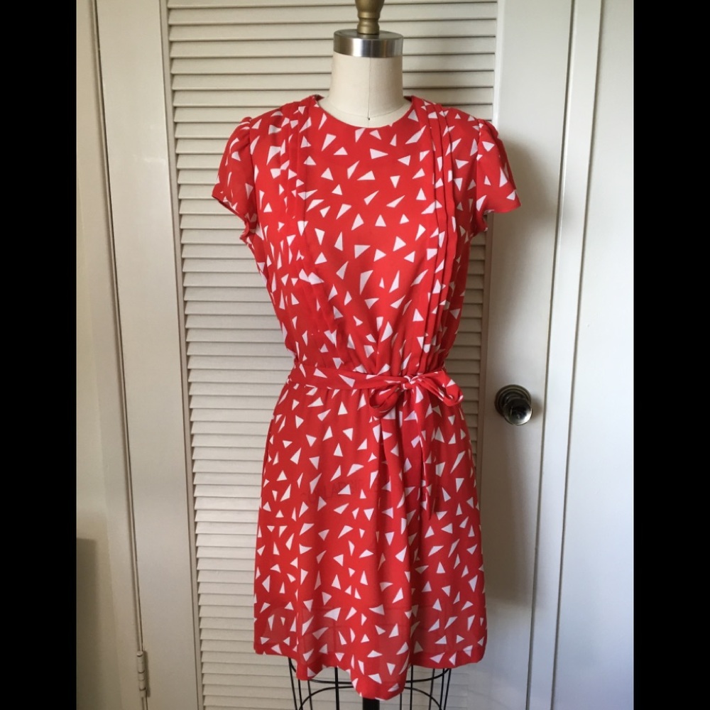 Vintage red print dress